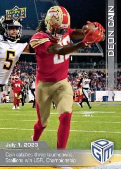 USFL on X: Deon Cain's 2023 Game Dated Moment card is now available on the  @UpperDeckSports website! 